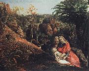 Samuel Palmer landscape with repose of the holy family USA oil painting artist